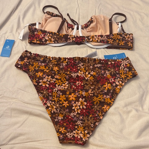 Cupshe Floral Bikini High Waisted XL - Picture 5 of 5